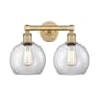 Innovations Lighting Athens 2 Light 17" Wide Vanity Light Brushed Brass / Clear