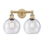 Innovations Lighting Athens 2 Light 17" Wide Vanity Light Brushed Brass / Seedy
