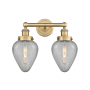 Innovations Lighting Geneseo 2 Light 15" Wide Vanity Light Brushed Brass / Clear Crackle