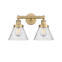 Innovations Lighting Cone 2 Light 16" Wide Vanity Light Brushed Brass / Seedy