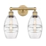 Innovations Lighting Vaz 2 Light 15" Wide Vanity Light Brushed Brass / Clear