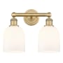 Innovations Lighting Bella 2 Light 15" Wide Vanity Light Brushed Brass / Glossy White