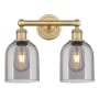 Innovations Lighting Bella 2 Light 15" Wide Vanity Light Brushed Brass / Light Smoke