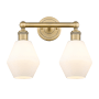 Innovations Lighting Cindyrella 2 Light 15" Wide Vanity Light Brushed Brass / Cased Matte White