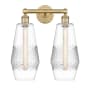 Innovations Lighting Windham 2 Light 16" Wide Vanity Light Brushed Brass / Clear