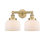 Innovations Lighting Bell 2 Light 16" Wide Vanity Light Brushed Brass / Matte White