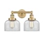 Innovations Lighting Bell 2 Light 16" Wide Vanity Light Brushed Brass / Clear