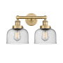 Innovations Lighting Bell 2 Light 16" Wide Vanity Light Brushed Brass / Seedy