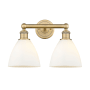 Innovations Lighting Bristol Glass 2 Light 17" Wide Vanity Light Brushed Brass / Matte White