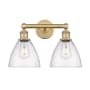 Innovations Lighting Bristol Glass 2 Light 17" Wide Vanity Light Brushed Brass / Seedy