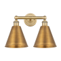 Innovations Lighting Ballston Cone 2 Light 17" Wide Vanity Light Brushed Brass