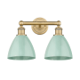 Innovations Lighting Plymouth Dome 2 Light 17" Wide Vanity Light Brushed Brass / Seafoam
