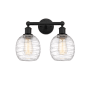 Innovations Lighting Belfast 2 Light 15" Wide Vanity Light Matte Black / Deco Swirl