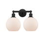 Innovations Lighting Athens 2 Light 17" Wide Vanity Light Matte Black / Matte White