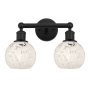 Innovations Lighting White Mouchette 2 Light 15" Wide Vanity Light Matte Black
