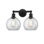 Innovations Lighting Athens 2 Light 17" Wide Vanity Light Matte Black / Clear