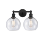 Innovations Lighting Athens 2 Light 17" Wide Vanity Light Matte Black / Seedy