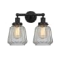 Innovations Lighting Chatham 2 Light 16" Wide Vanity Light Matte Black / Matte White