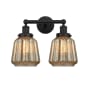 Innovations Lighting Chatham 2 Light 16" Wide Vanity Light Matte Black / Clear