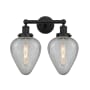 Innovations Lighting Geneseo 2 Light 15" Wide Vanity Light Matte Black / Clear Crackle