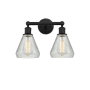 Innovations Lighting Conesus 2 Light 15" Wide Vanity Light Matte Black / Clear Crackle