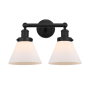 Innovations Lighting Cone 2 Light 16" Wide Vanity Light Matte Black / Matte White