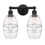 Innovations Lighting Vaz 2 Light 15" Wide Vanity Light Matte Black / Clear
