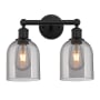 Innovations Lighting Bella 2 Light 15" Wide Vanity Light Matte Black / Light Smoke