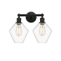 Innovations Lighting Cindyrella 2 Light 17" Wide Vanity Light Matte Black / Clear