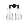 Innovations Lighting Windham 2 Light 16" Wide Vanity Light Matte Black / Clear