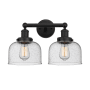 Innovations Lighting Bell 2 Light 16" Wide Vanity Light Matte Black / Seedy