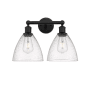 Innovations Lighting Bristol Glass 2 Light 17" Wide Vanity Light Matte Black / Seedy