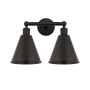 Innovations Lighting Ballston Cone 2 Light 17" Wide Vanity Light Matte Black