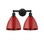 Innovations Lighting Plymouth Dome 2 Light 17" Wide Vanity Light Matte Black / Red