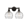 Innovations Lighting Athens 2 Light 17" Wide Vanity Light Oil Rubbed Bronze / Clear Deco Swirl
