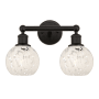 Innovations Lighting White Mouchette 2 Light 15" Wide Vanity Light Oil Rubbed Bronze
