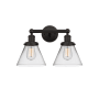 Innovations Lighting Cone 2 Light 16" Wide Vanity Light Oil Rubbed Bronze / Clear
