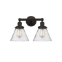 Innovations Lighting Cone 2 Light 16" Wide Vanity Light Oil Rubbed Bronze / Seedy