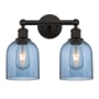 Innovations Lighting Bella 2 Light 15" Wide Vanity Light Oil Rubbed Bronze / Princess Blue