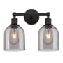Innovations Lighting Bella 2 Light 15" Wide Vanity Light Oil Rubbed Bronze / Light Smoke