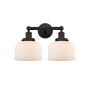 Innovations Lighting Bell 2 Light 16" Wide Vanity Light Oil Rubbed Bronze / Matte White