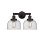Innovations Lighting Bell 2 Light 16" Wide Vanity Light Oil Rubbed Bronze / Seedy