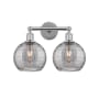 Innovations Lighting Athens Deco Swirl 2 Light 17" Wide Vanity Light Polished Chrome / Light Smoke Deco Swirl