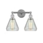 Innovations Lighting Conesus 2 Light 15" Wide Vanity Light Polished Chrome / Clear Crackle