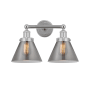 Innovations Lighting Cone 2 Light 16" Wide Vanity Light Polished Chrome / Plated Smoke