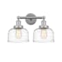 Innovations Lighting Bell 2 Light 16" Wide Vanity Light Polished Chrome / Clear Deco Swirl