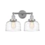 Innovations Lighting Bell 2 Light 16" Wide Vanity Light Polished Chrome / Clear Deco Swirl