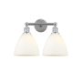 Innovations Lighting Bristol Glass 2 Light 17" Wide Vanity Light Polished Chrome / Matte White