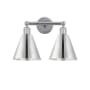 Innovations Lighting Ballston Cone 2 Light 17" Wide Vanity Light Polished Chrome