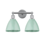 Innovations Lighting Plymouth Dome 2 Light 17" Wide Vanity Light Polished Chrome / Seafoam
